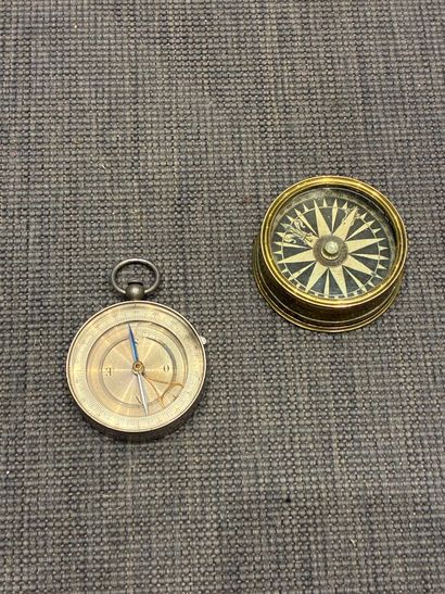 Set of two brass and steel compasses
One...