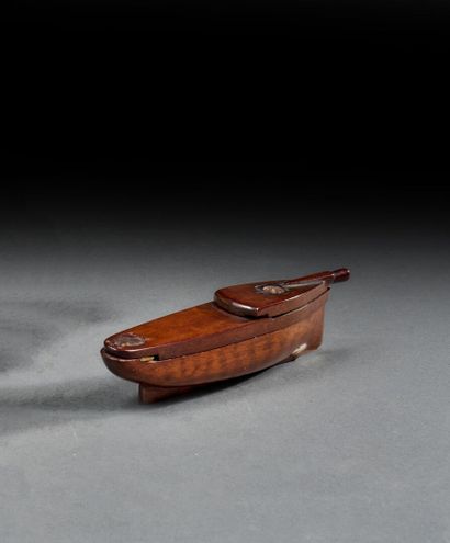 Secret snuffbox in the shape of a ship's...
