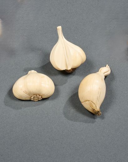 Garlic cloves partly cut from Siberian mammoth...