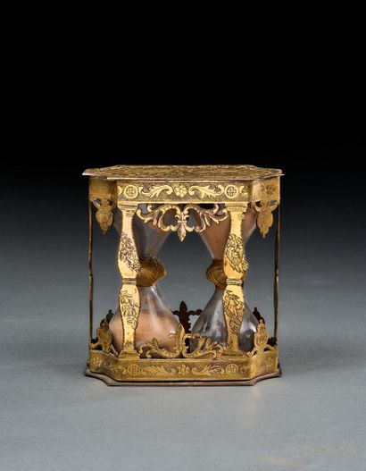 Chased ormolu double hourglass organ case...