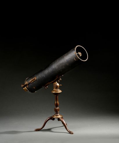 Gregorian telescope in brass, leather-wrapped
With...
