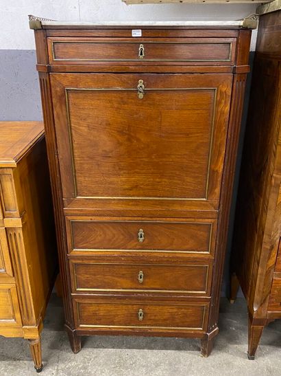 Mahogany and mahogany veneer secretary with...