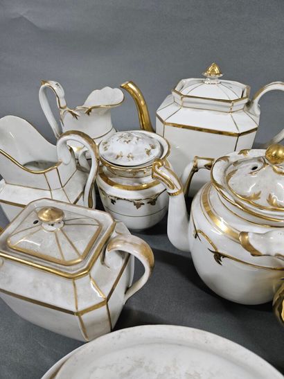 White and gold tea and coffee service sets...