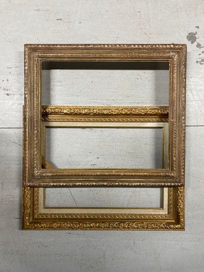 Set of two frames, one of which is a gilded...