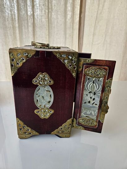 CHINA
Two small wooden cabinets, each with...