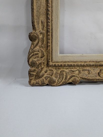 Wooden frame with painted stucco, decorated...