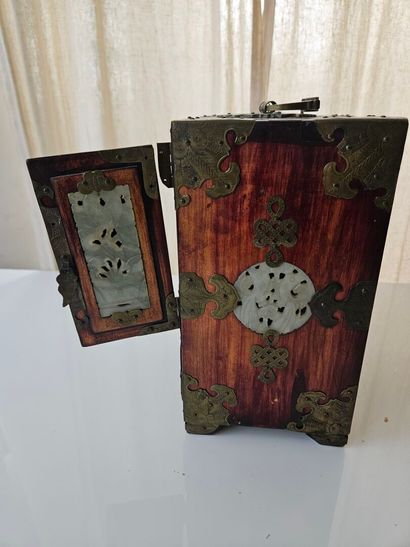 CHINA
Two small wooden cabinets, each with...