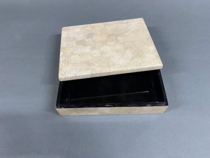 Rectangular box decorated with eggshell marquetry...