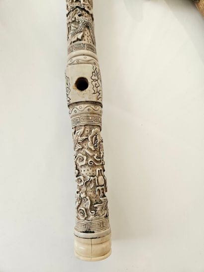 CHINA
Set of two opium pipes made of bone...