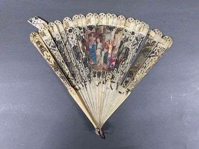Set of four fans made of bone, wood, or mother-of-pearl
Partially...
