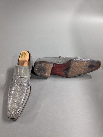 GERARD SENE
Pair of men's stingray moccasins,...