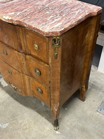 Louis XV-style chest of drawers with a marble...