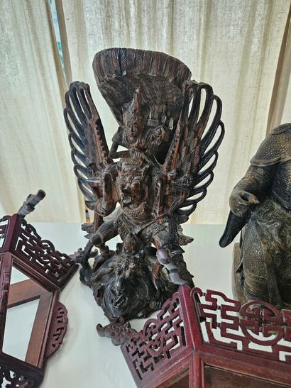 CHINA
Two lantern stands and two wooden and...