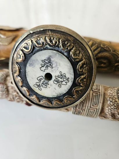 CHINA
Set of two opium pipes made of bone...