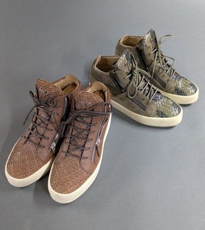 GIUSEPPE ZANOTTI 
Two pairs of men's leather...