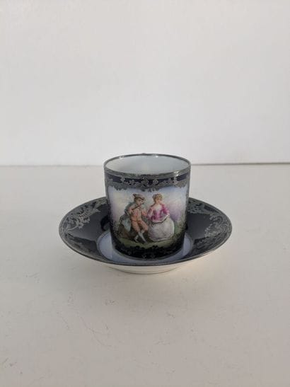 Sèvres
Litron cup and saucer in polychrome-glazed...