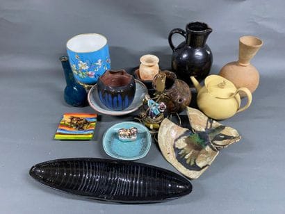 Set of porcelain, earthenware, and glazed...