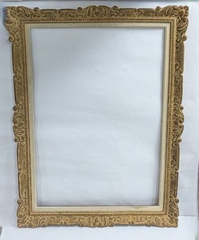 Wooden frame with painted stucco, decorated...