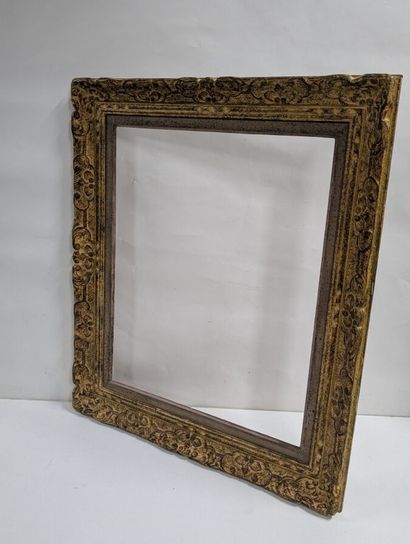 Set of two wooden and stucco frames decorated...