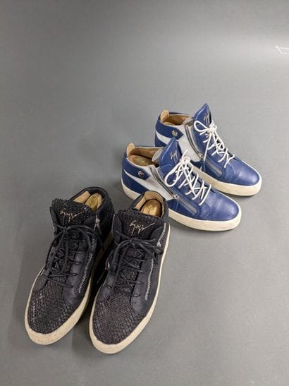 GIUSEPPE ZANOTTI 
Two pairs of men's leather...