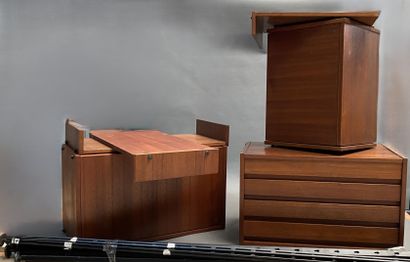 Modular shelving unit consisting of black-lacquered...