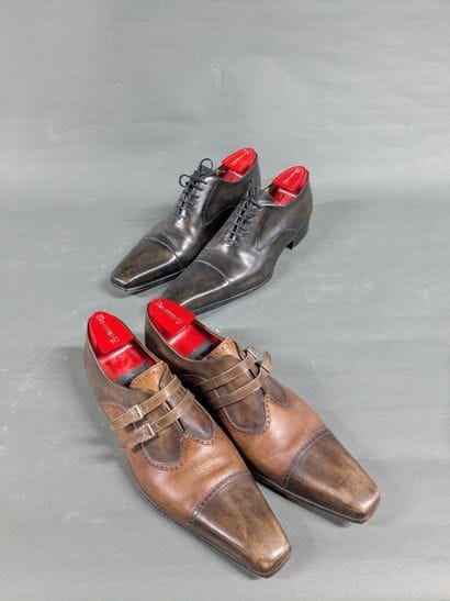 GERARD SENE
Two pairs of men's leather shoes,...