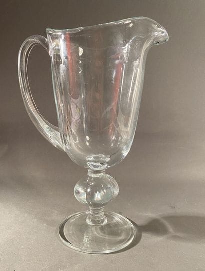 Glass vase on a glass pedestal