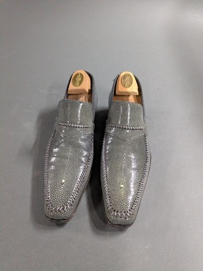 GERARD SENE
Pair of men's stingray moccasins,...