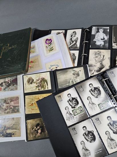 A collection of postcard albums, some of...