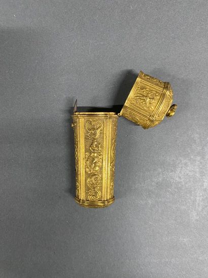 Gilded metal case for toiletries, crafted...