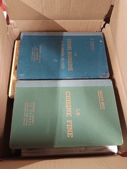 Two boxes of cookbooks