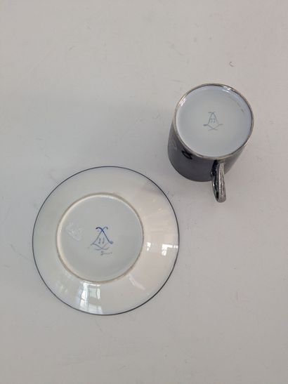 Sèvres
Litron cup and saucer in polychrome-glazed...