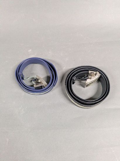 Set of two stingray leather belts, size 43...