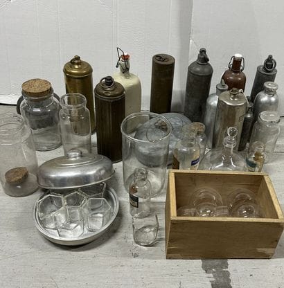 Set of glassware including Duralex glasses,...
