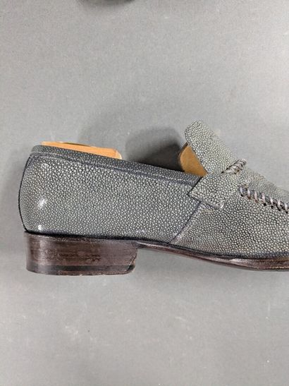 GERARD SENE
Pair of men's stingray moccasins,...