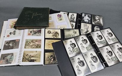 A collection of postcard albums, some of...