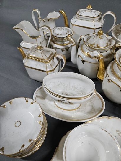 White and gold tea and coffee service sets...
