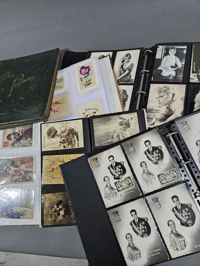 A collection of postcard albums, some of...