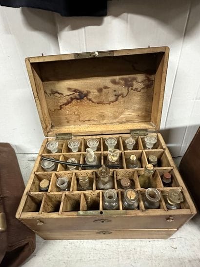 Medical set including a first-aid kit, a...