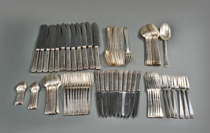 Silver cutlery set, 800‰ fineness, plain...