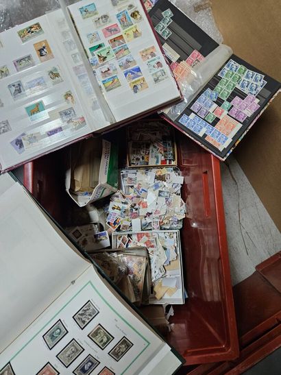 Various stamp collections, either in albums...