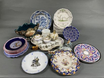 Assortment of earthenware and porcelain,...