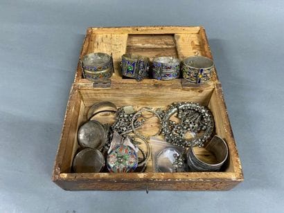 A collection of Berber metal jewelry, some...