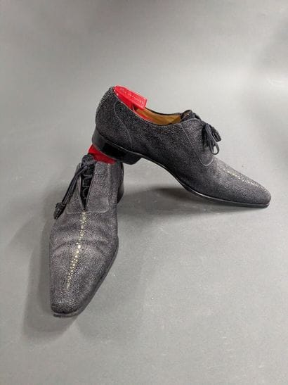 GERARD SENE
Pair of men's stingray-skin shoes,...