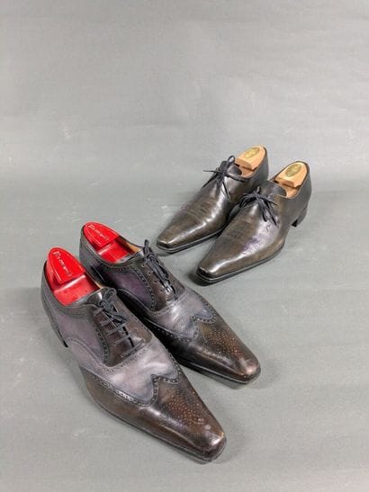 GERARD SENE
Two pairs of men's leather shoes,...