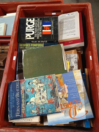 Set of two boxes of history books