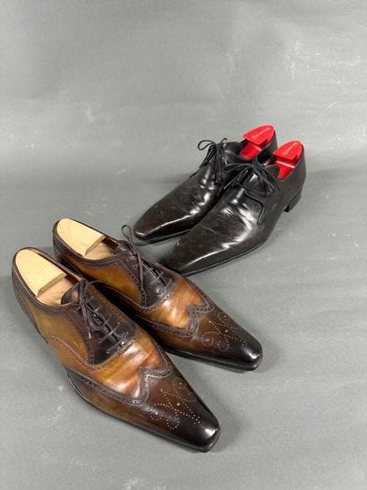 GERARD SENE
Two pairs of men's leather shoes,...