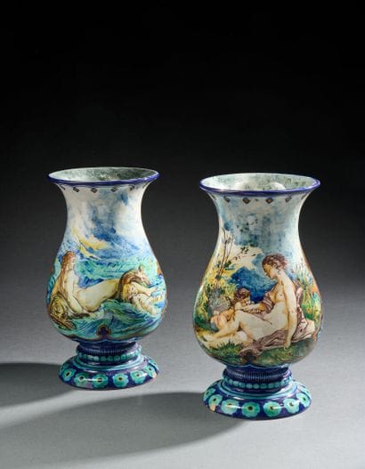Bourg-la-Reine
Pair of baluster-shaped earthenware...