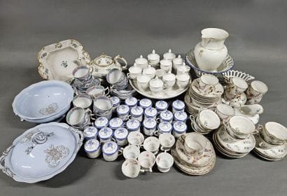 Various pieces from a porcelain tea and coffee...