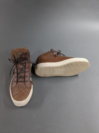 GIUSEPPE ZANOTTI 
Two pairs of men's leather...